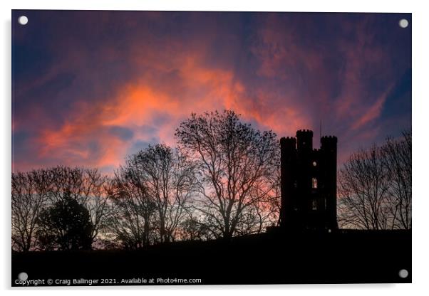 Broadway Tower on an Autumn evening Acrylic by Craig Ballinger