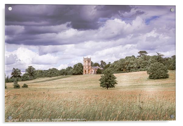 Croome Court Church Autumn afternoon Acrylic by Craig Ballinger