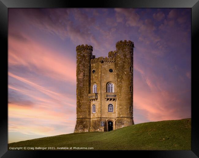 Broadway Tower on a summers evening Framed Print by Craig Ballinger
