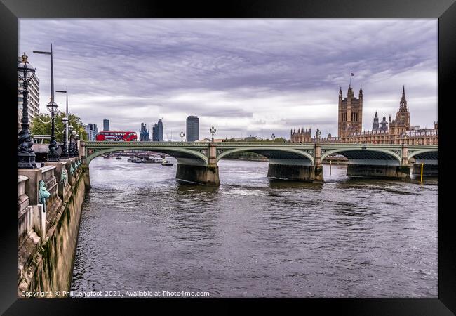 Westminster Bridge London Framed Print by Phil Longfoot