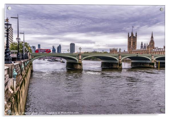 Westminster Bridge London Acrylic by Phil Longfoot