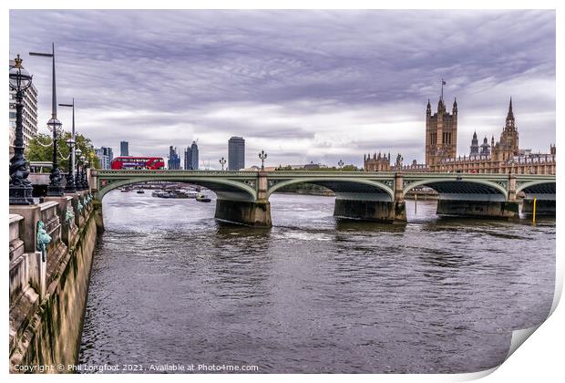 Westminster Bridge London Print by Phil Longfoot