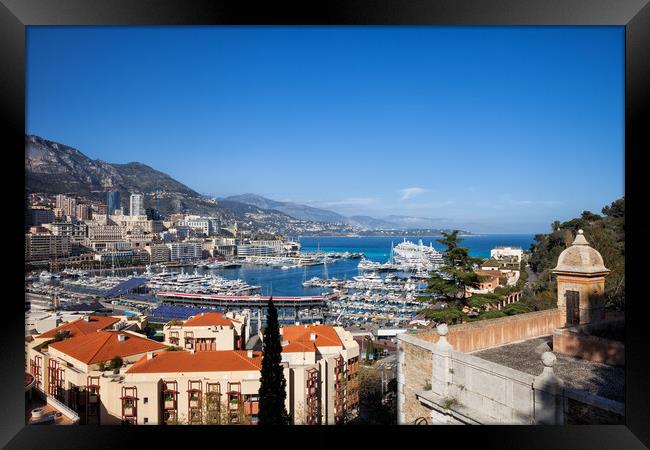 Monaco Principality Cityscape Framed Print by Artur Bogacki