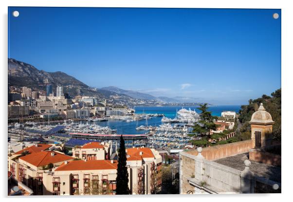 Monaco Principality Cityscape Acrylic by Artur Bogacki