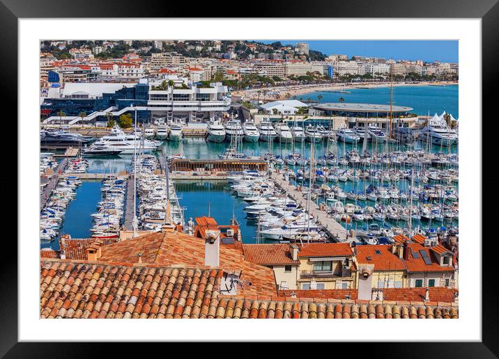 Le Vieux Port in Cannes City on French Riviera Framed Mounted Print by Artur Bogacki