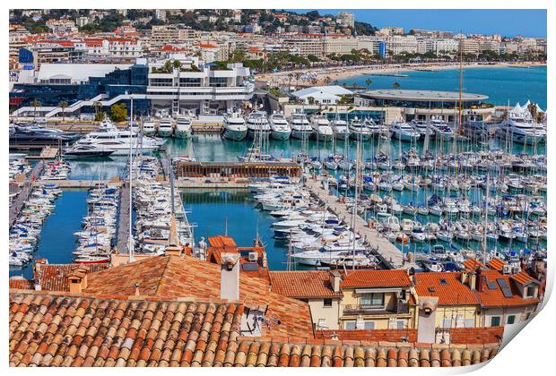 Le Vieux Port in Cannes City on French Riviera Print by Artur Bogacki