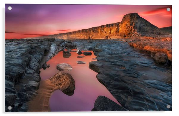 Nash Point South Wales Acrylic by Leighton Collins