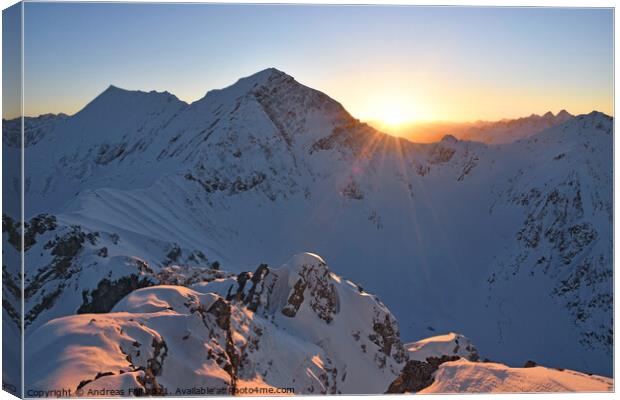Sunset in the Lechtal Alps Canvas Print by Andreas Föll