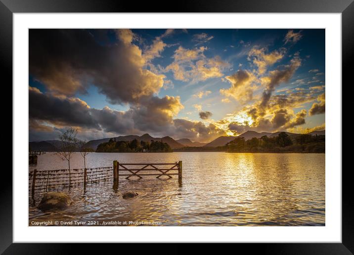 Dawn Breaks Over Derwent Water Framed Mounted Print by David Tyrer