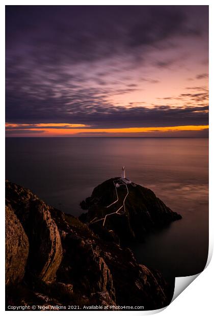 South Stack Lighthouse, Anglesey Print by Nigel Wilkins