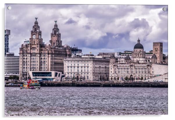 Liverpool City Waterfront Acrylic by Phil Longfoot