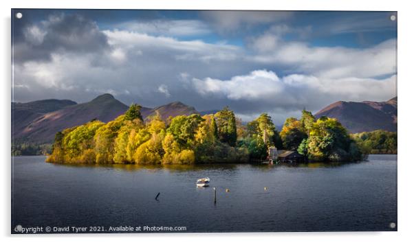 Autumnal Twilight on Derwent Island Acrylic by David Tyrer