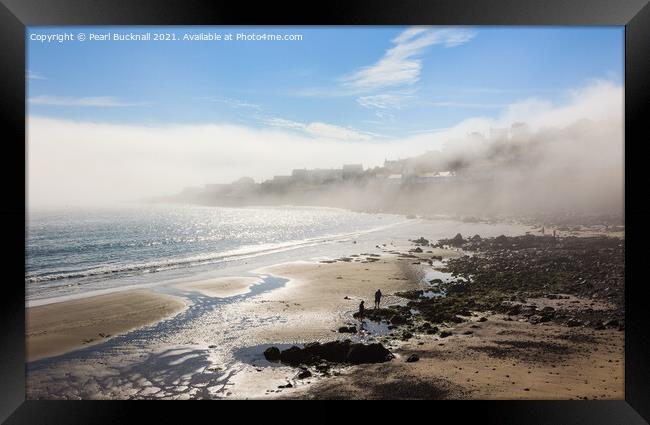 Sea Mist in Coverack Cornwall Framed Print by Pearl Bucknall