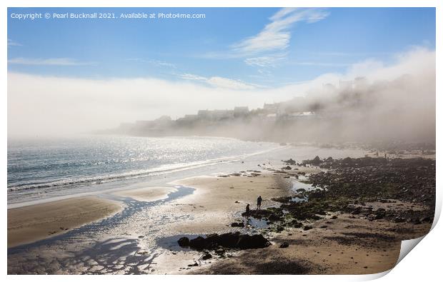 Sea Mist in Coverack Cornwall Print by Pearl Bucknall