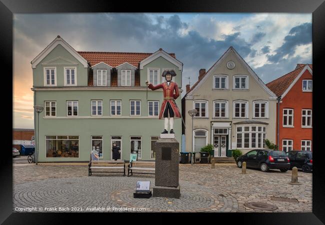 Kagmanden ancient traditional statue in the center of Toender sou Framed Print by Frank Bach