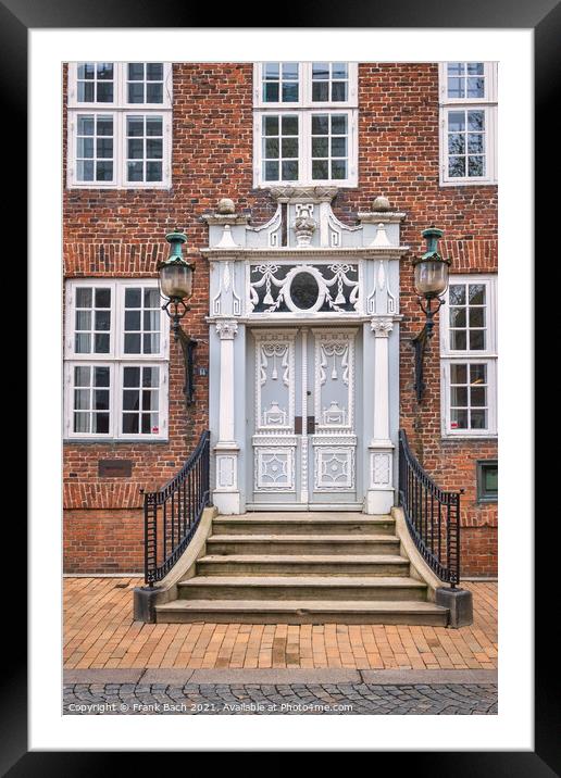 Traditional doors in the old Hanseatic town of Tonder in Souther Framed Mounted Print by Frank Bach