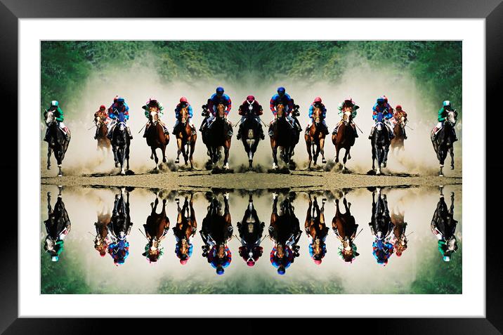 Horse racing in Pyatigorsk. Framed Mounted Print by Mikhail Pogosov