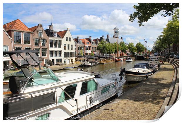 Canalside View, Dokkum, the Netherlands Print by Imladris 
