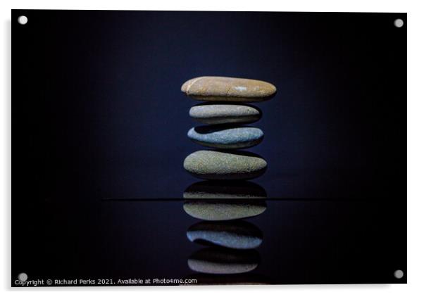 Beach pebble reflection Acrylic by Richard Perks