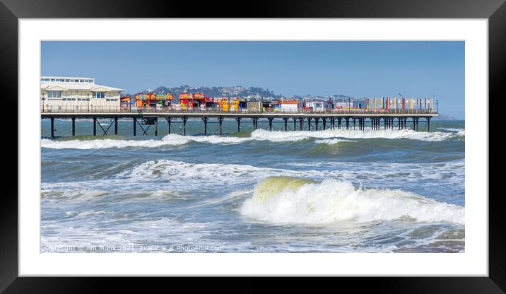 Paignton Pier Waves Framed Mounted Print by Jim Monk