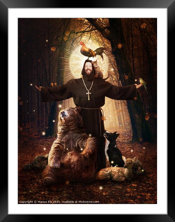 St. Francis of Assisi, patron saint of animals Framed Mounted Print by Marius Els