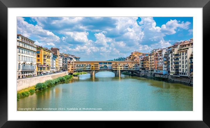 Ponte Vecchio Bridge Framed Mounted Print by John Henderson