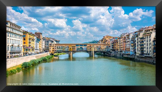 Ponte Vecchio Bridge Framed Print by John Henderson