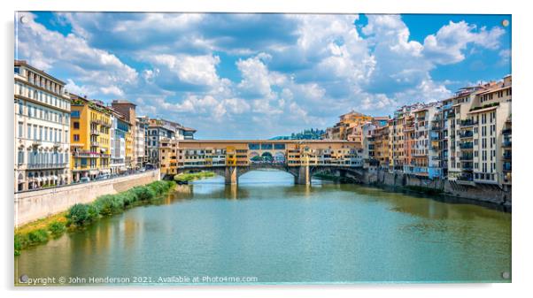 Ponte Vecchio Bridge Acrylic by John Henderson