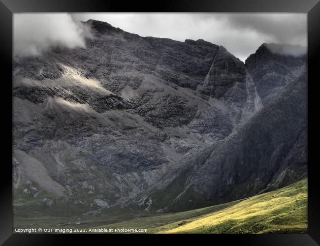 Black Cuillin Mountain Rock Isle Of Skye  Framed Print by OBT imaging