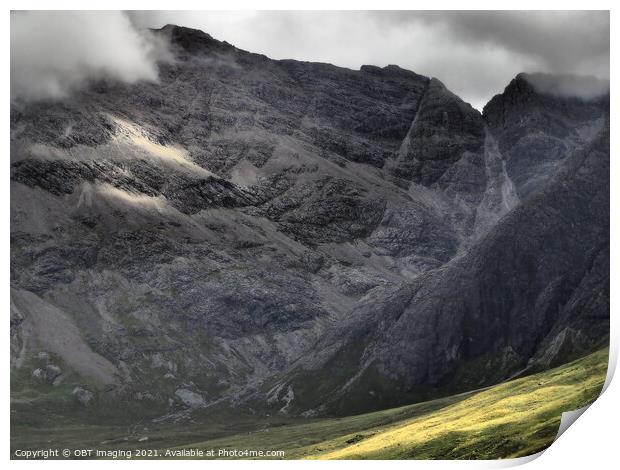 Black Cuillin Mountain Rock Isle Of Skye  Print by OBT imaging