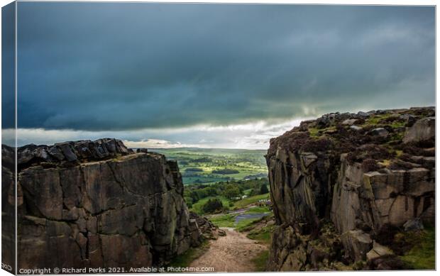 Wharfedale from The Cow and Calf Canvas Print by Richard Perks