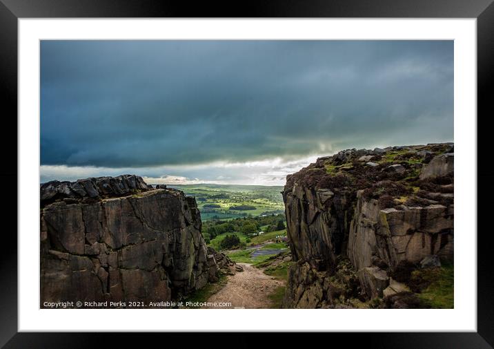 Wharfedale from The Cow and Calf Framed Mounted Print by Richard Perks