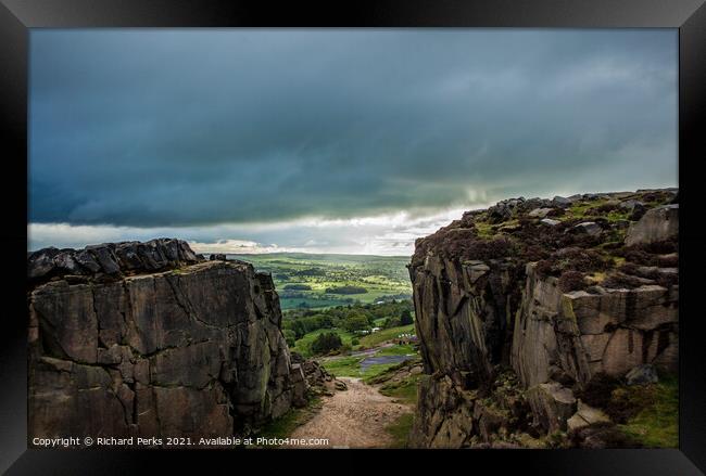 Wharfedale from The Cow and Calf Framed Print by Richard Perks