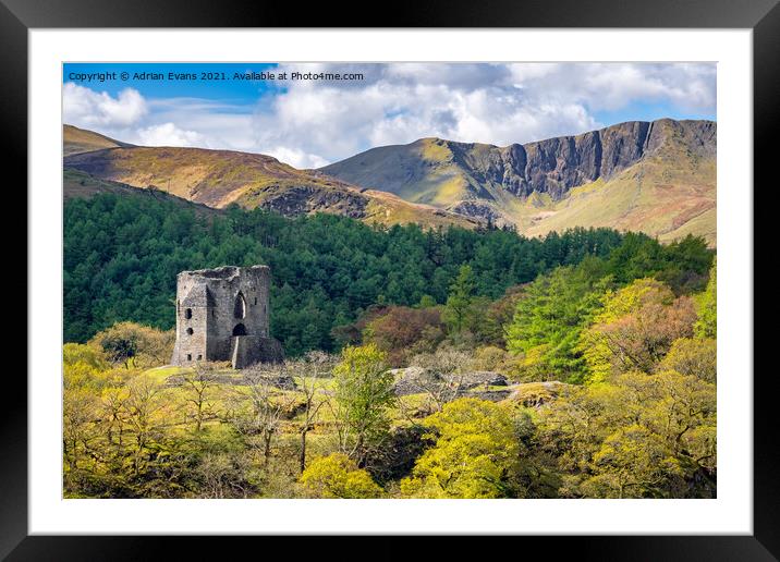 Dolbadarn Castle Llanberis Wales Framed Mounted Print by Adrian Evans