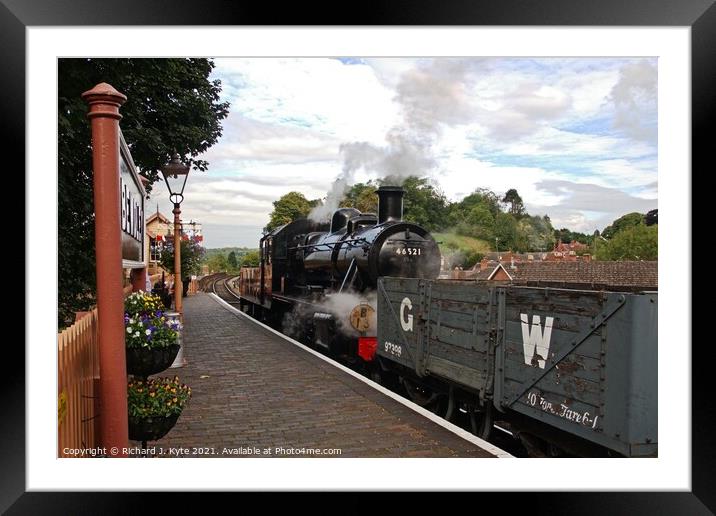 LMS Class 2MT no. 46521 at Bewdley, Severn Valley Railway Framed Mounted Print by Richard J. Kyte