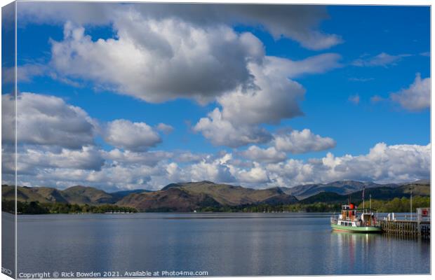 Ullswater Steamer Canvas Print by Rick Bowden