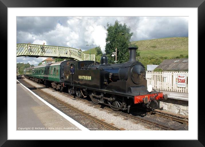 SR M7 Class no. 53 at Corfe Castle, Swanage Railway Framed Mounted Print by Richard J. Kyte