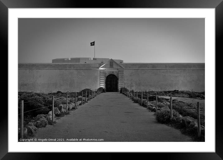 Sagres Fortress in Monochrome Framed Mounted Print by Angelo DeVal