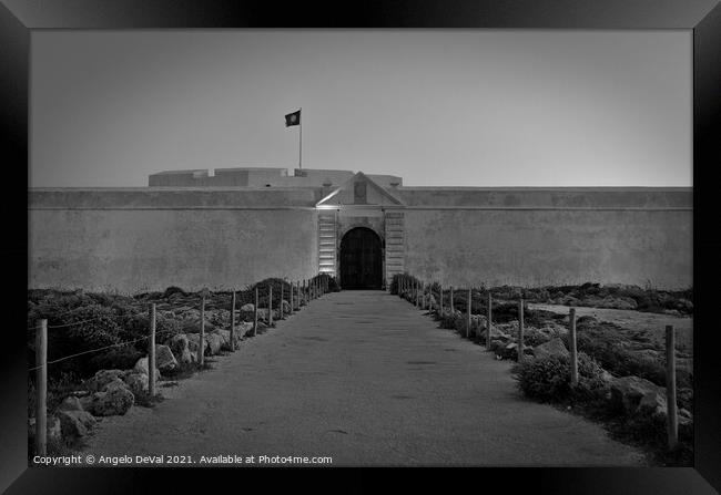 Sagres Fortress in Monochrome Framed Print by Angelo DeVal