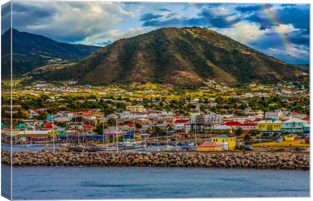 Colorful Coastal Harbor and Town Canvas Print by Darryl Brooks