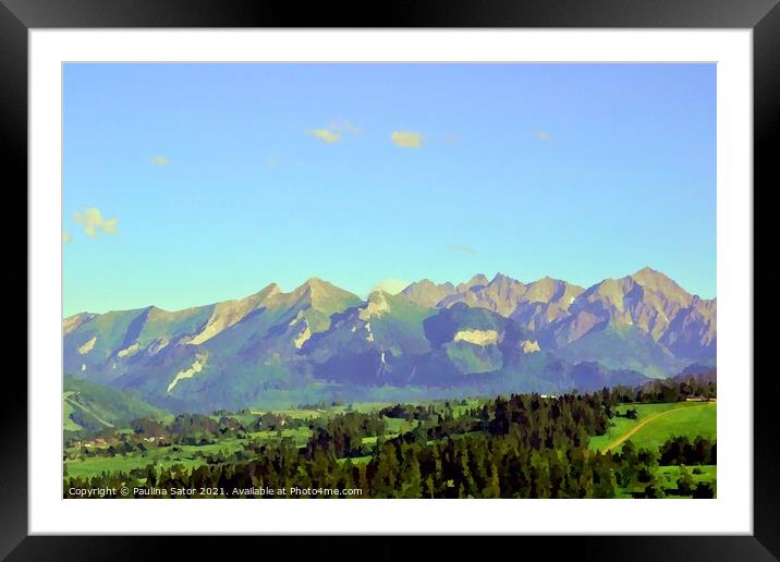Tatra Mountains panorama Framed Mounted Print by Paulina Sator
