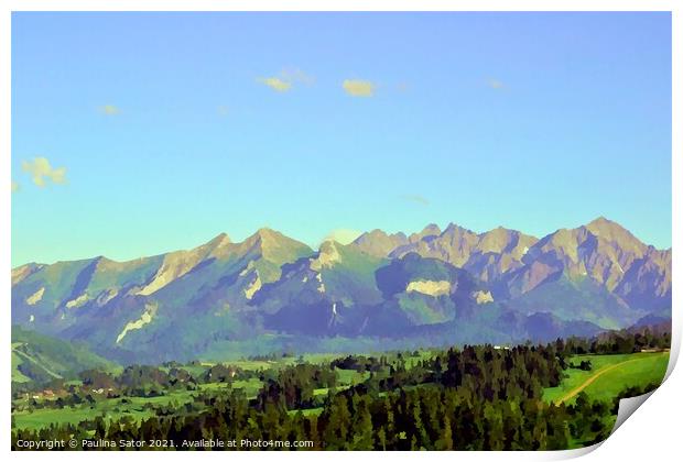 Tatra Mountains panorama Print by Paulina Sator