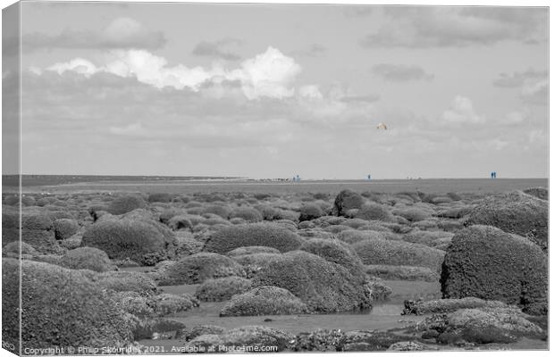 Kite flying at Old Hunstanton Canvas Print by Philip Skourides