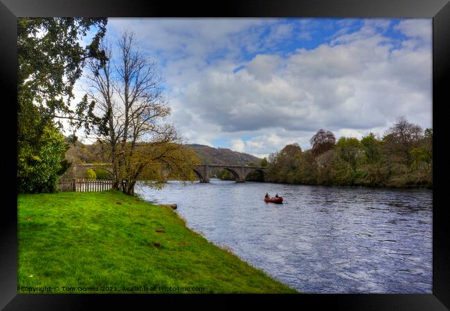 Fishing on the River Tay Framed Print by Tom Gomez