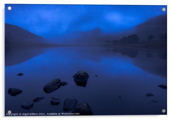 Blea Tarn Blue Hour - Lake District Acrylic by Nigel Wilkins