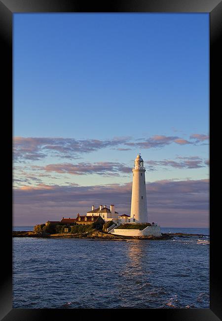 St. Marys Island and Lighthouse Framed Print by Kevin Tate