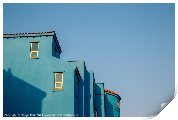 Blue house Print by Sanga Park