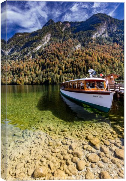 Boat at the Königssee Canvas Print by Dirk Rüter
