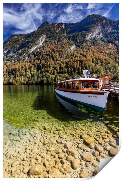 Boat at the Königssee Print by Dirk Rüter