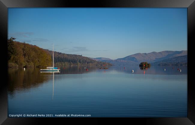 Dead Calm on Lake Windemere Framed Print by Richard Perks